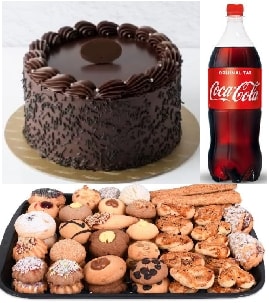 Doğum Günü Kutlama Paketi Çikolatalı Pasta 1 Kg Kuru Pasta Kola