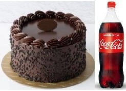 Taze Çikolatalı Yaş Pasta 2-3 Kişilik ve 1 Lt Cola Avantajlı Set